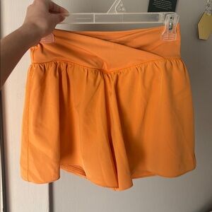 orange flowy shorts